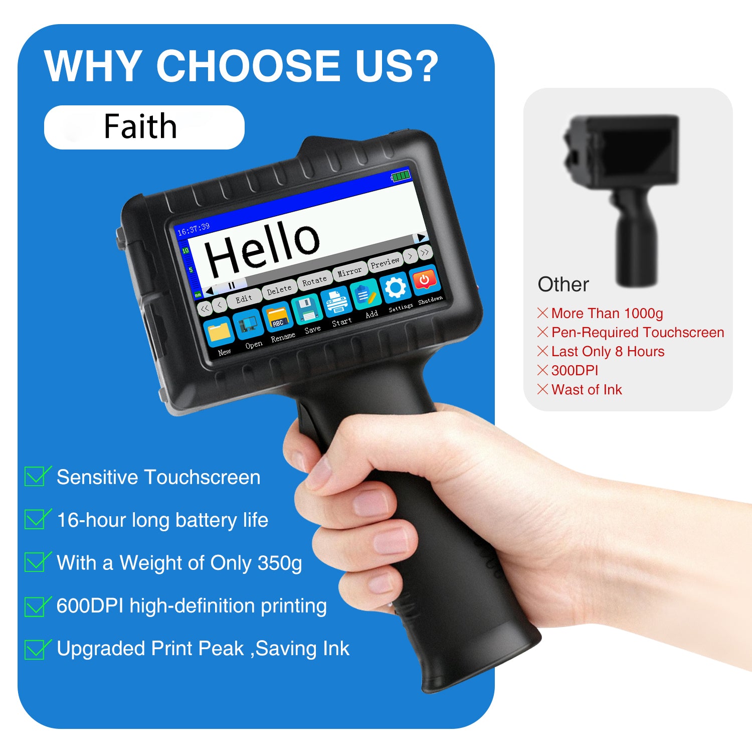 Portable Handheld Inkjet Printer